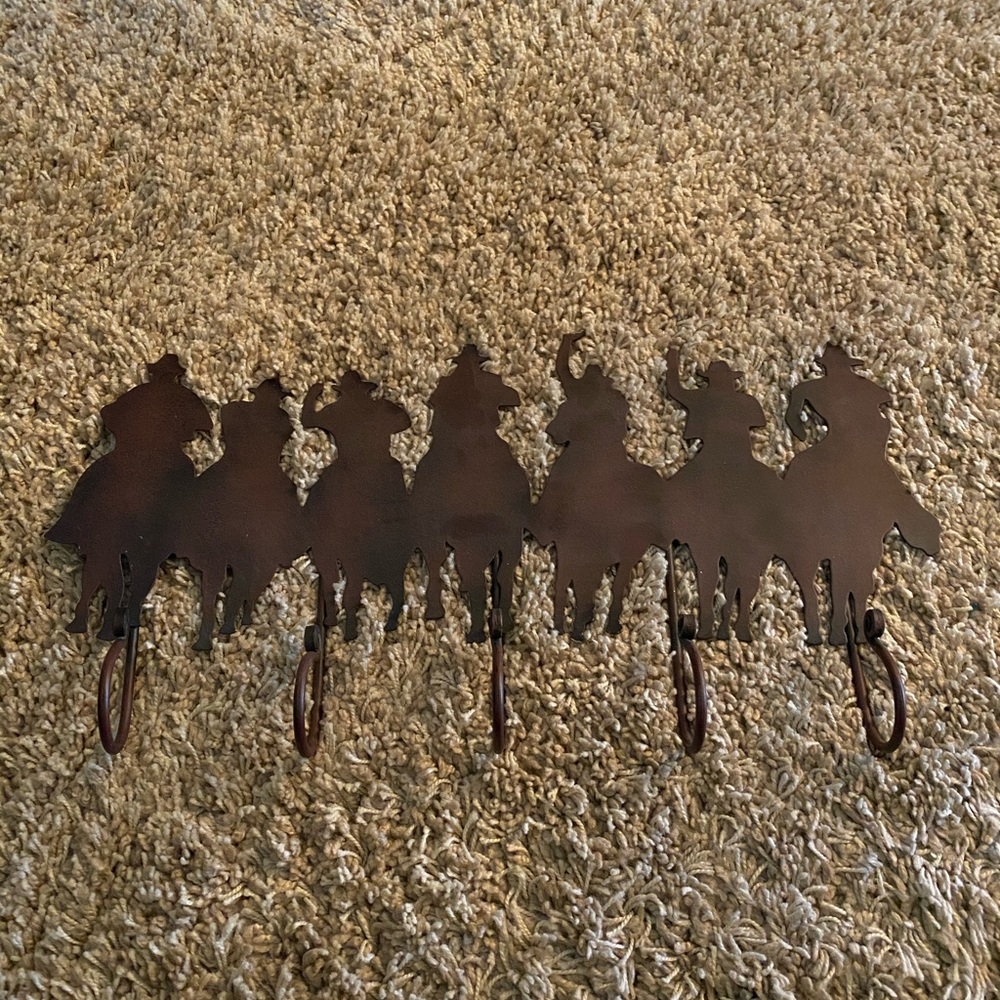 Metal Cowboy coat hooks